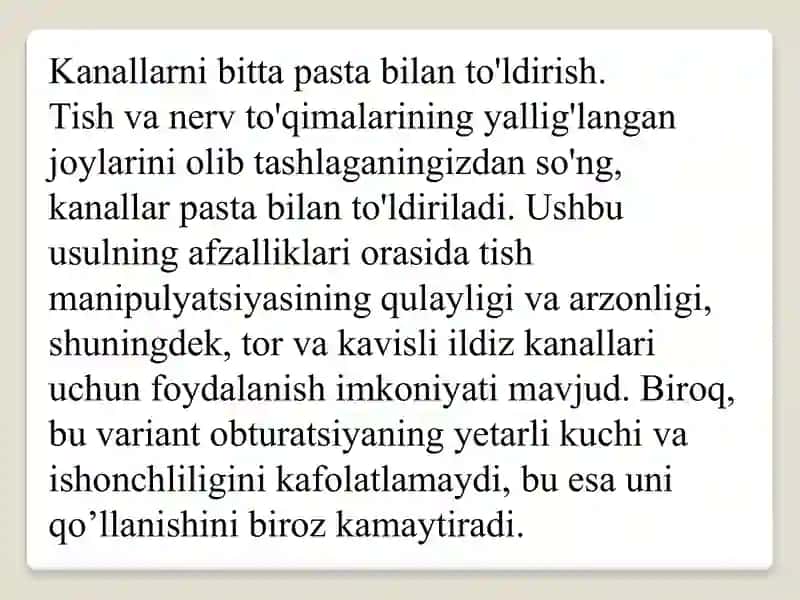 Ildiz kanallarini plombalash usullari. 4