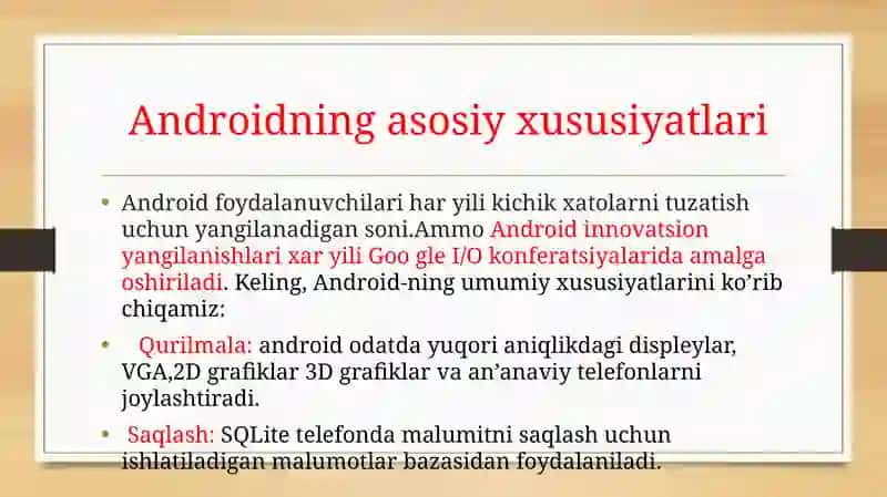 Android mobil operatsion tizimi 4