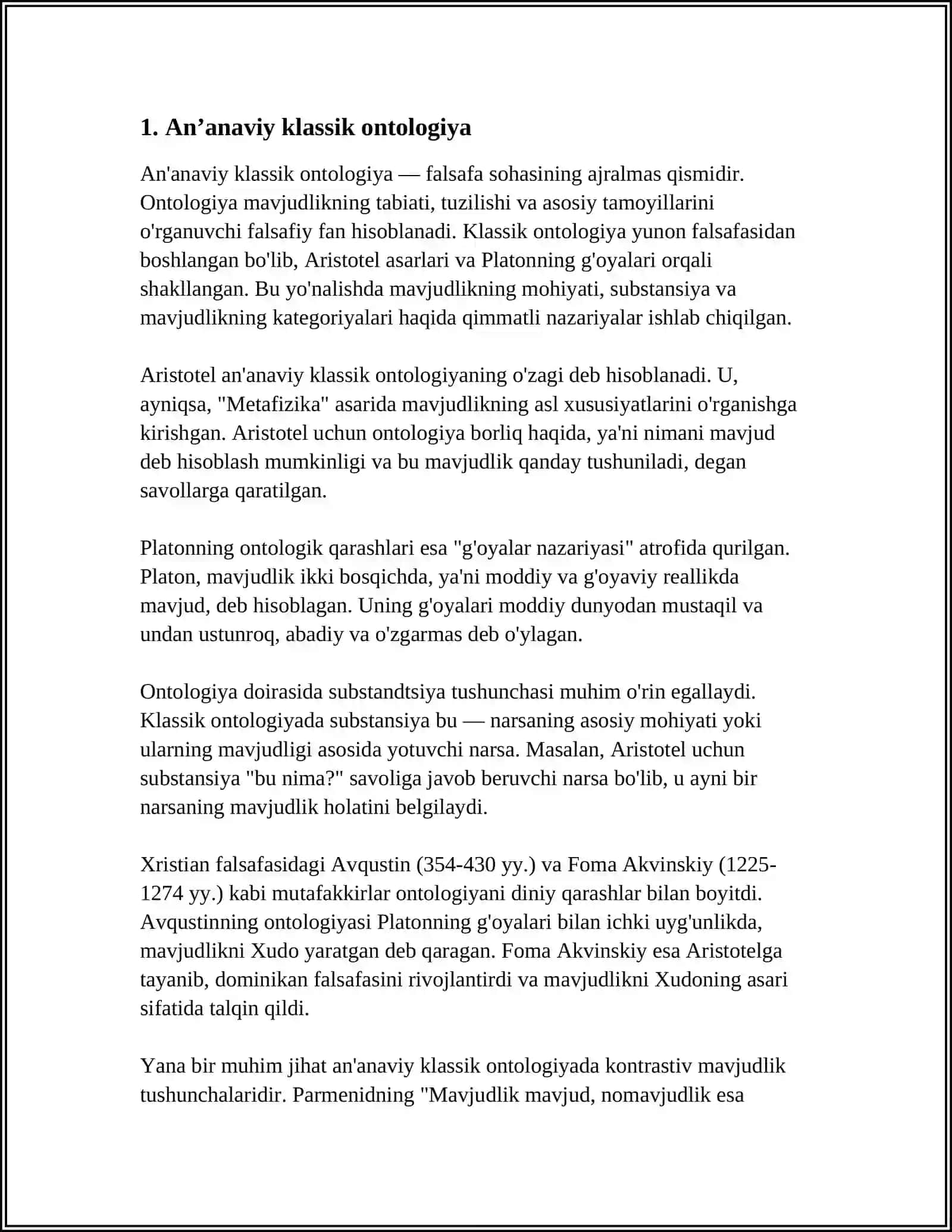 NOKLASSIK ONTOLOGIYANING YOʻNALISHLARI 4