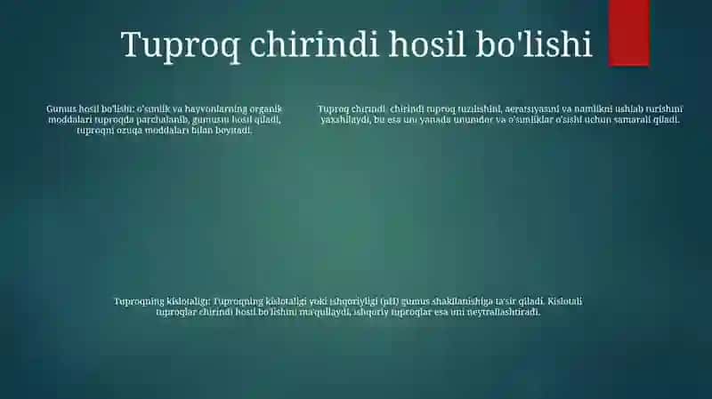 Tuproq Gumusi Va Unumdorligi 4