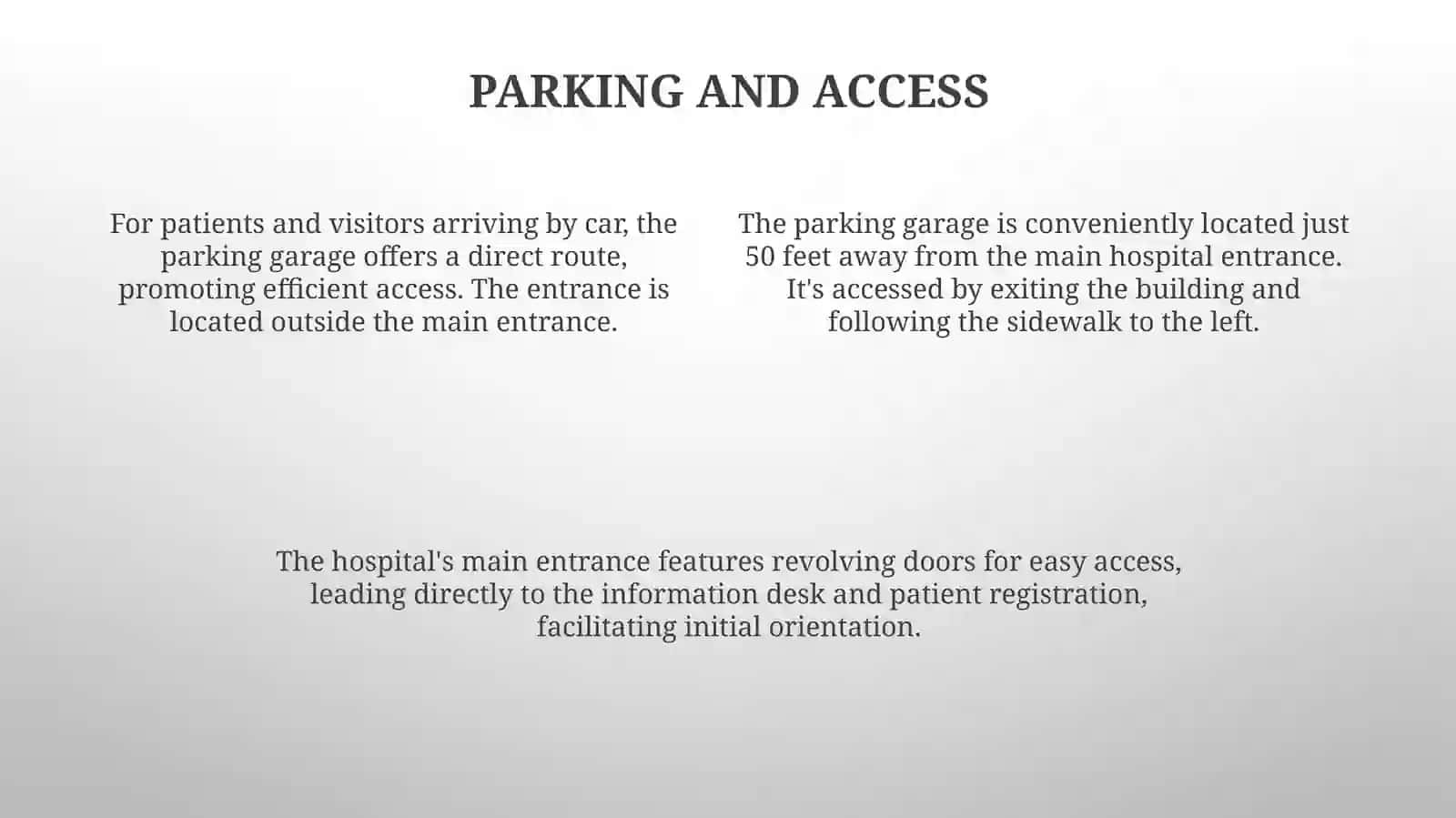 Create a hospital map with English directions 4