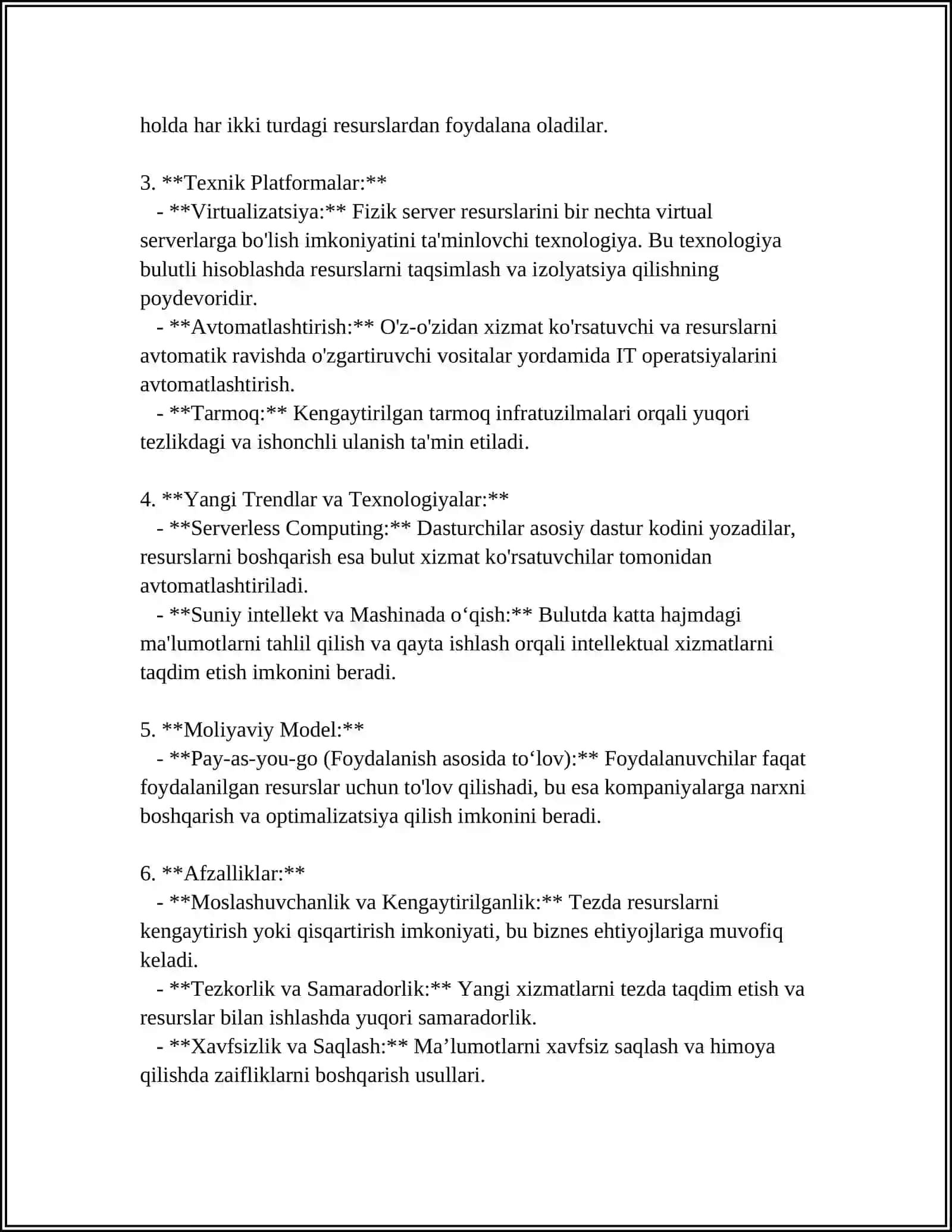 BULUTLI HISOBLASH (CLOUD COMPUTING) UCHUN OPERATSION TIZIMLAR 4