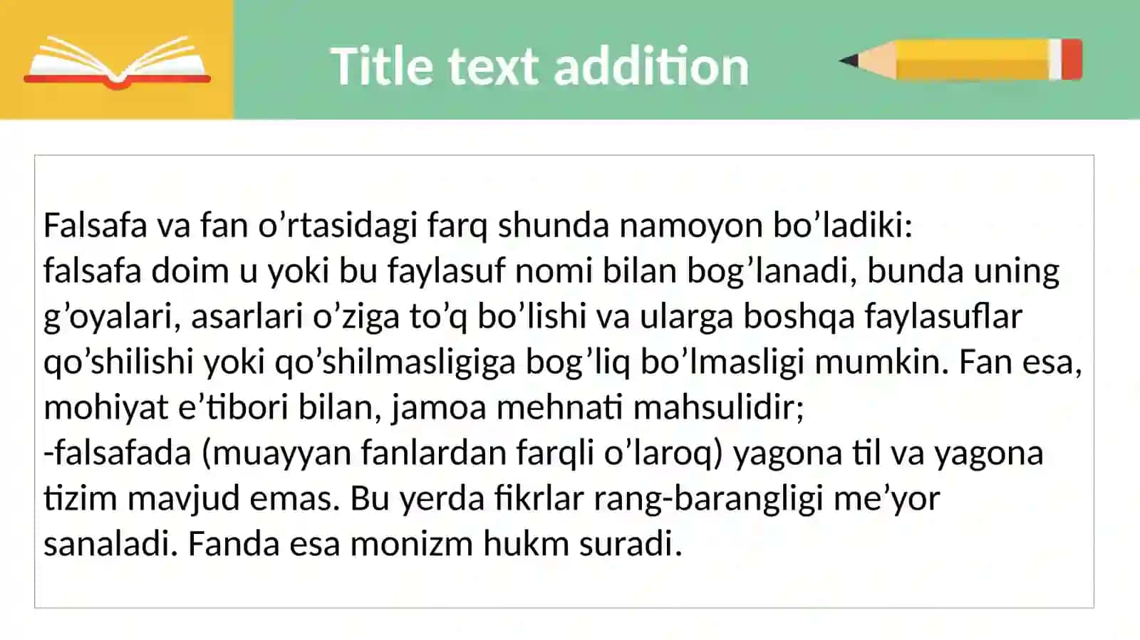 Fan ilmiy dunyoqarash shakli 4