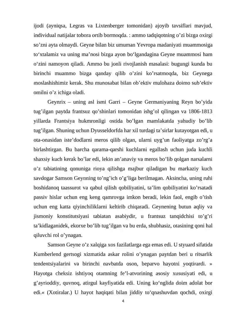 Heinrich Heine yozgan asarlari va uning tahlili 4