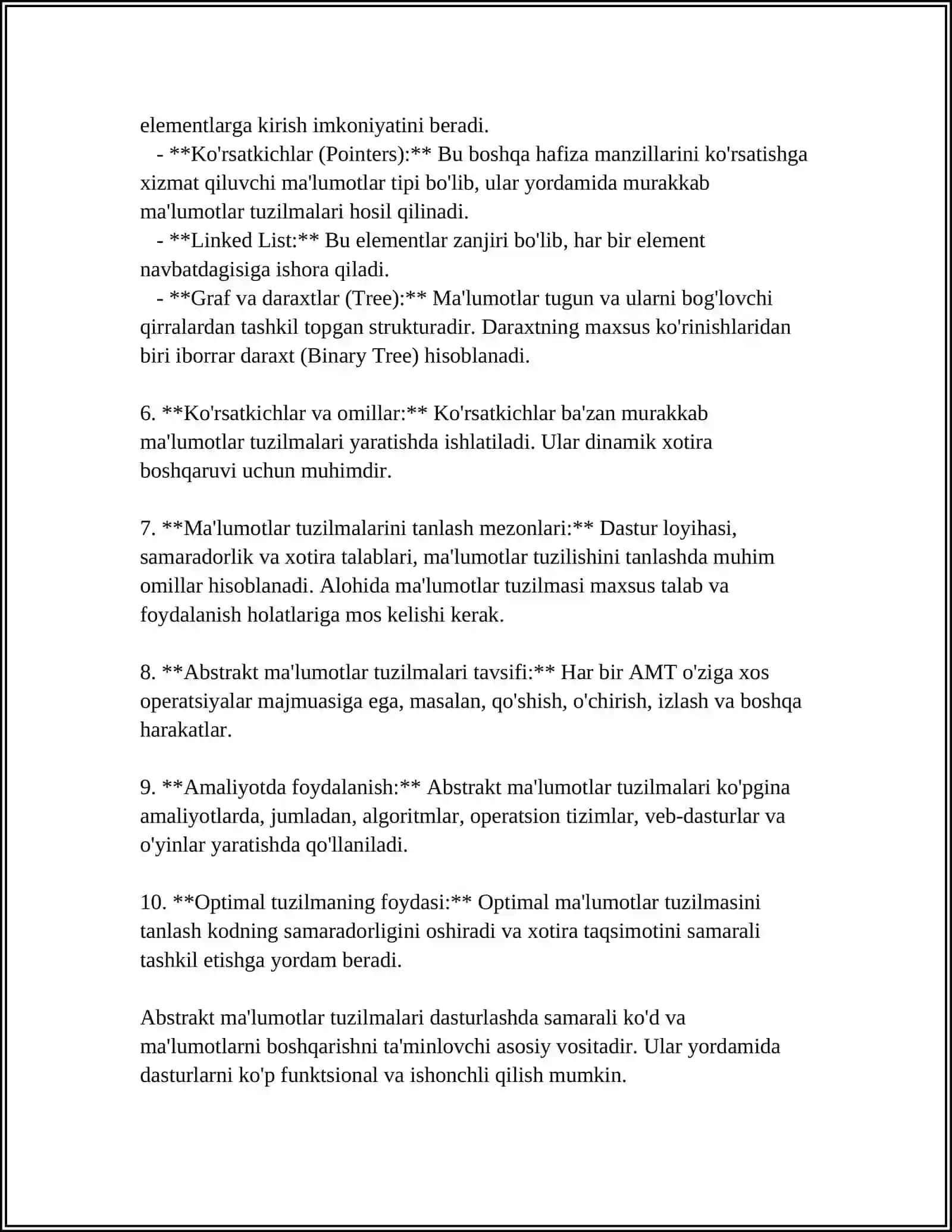 "MA'LUMOTLARNING ABSTRAKT TUZILMASI" 4