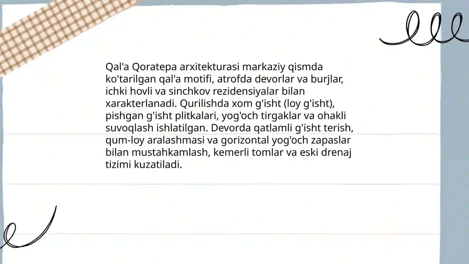 Tuproqqalʼa,Qal'a Qoratepa va ularning oʻrganilishi 4