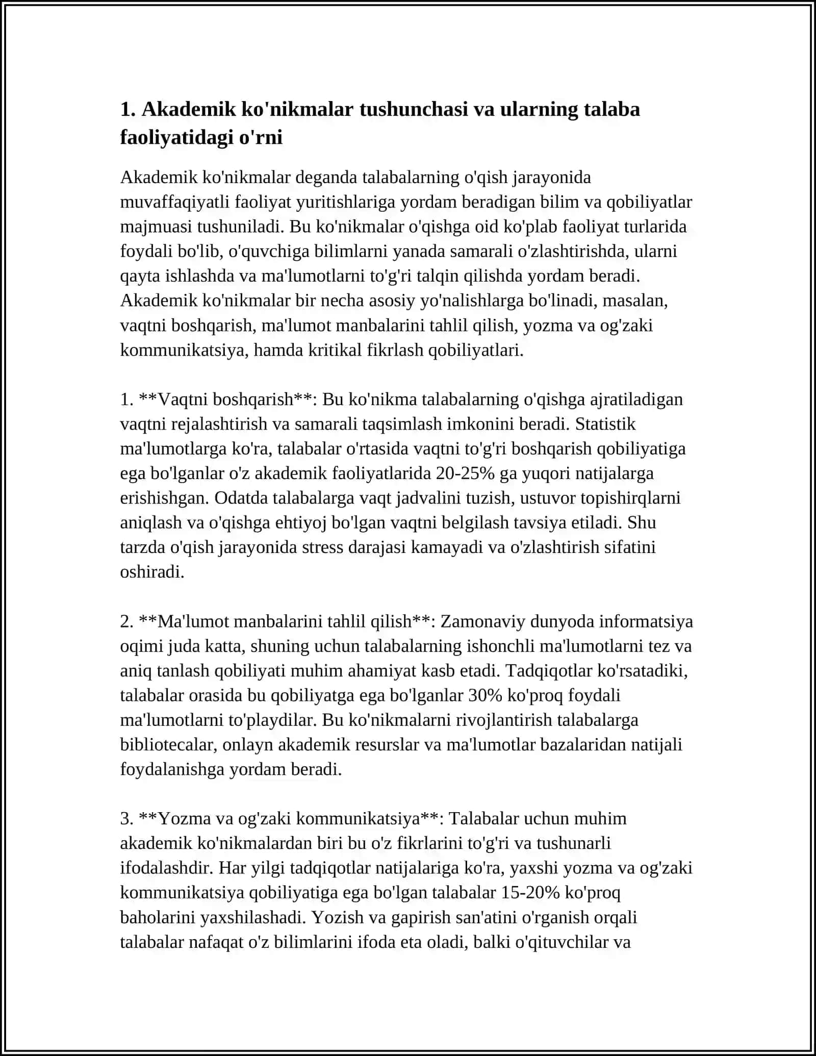 AKADEMIK KO'NIKMALARNING TALABALAR FAOLIYATIDAGI AXAMIYATI VA DOLZARBKIGI 4