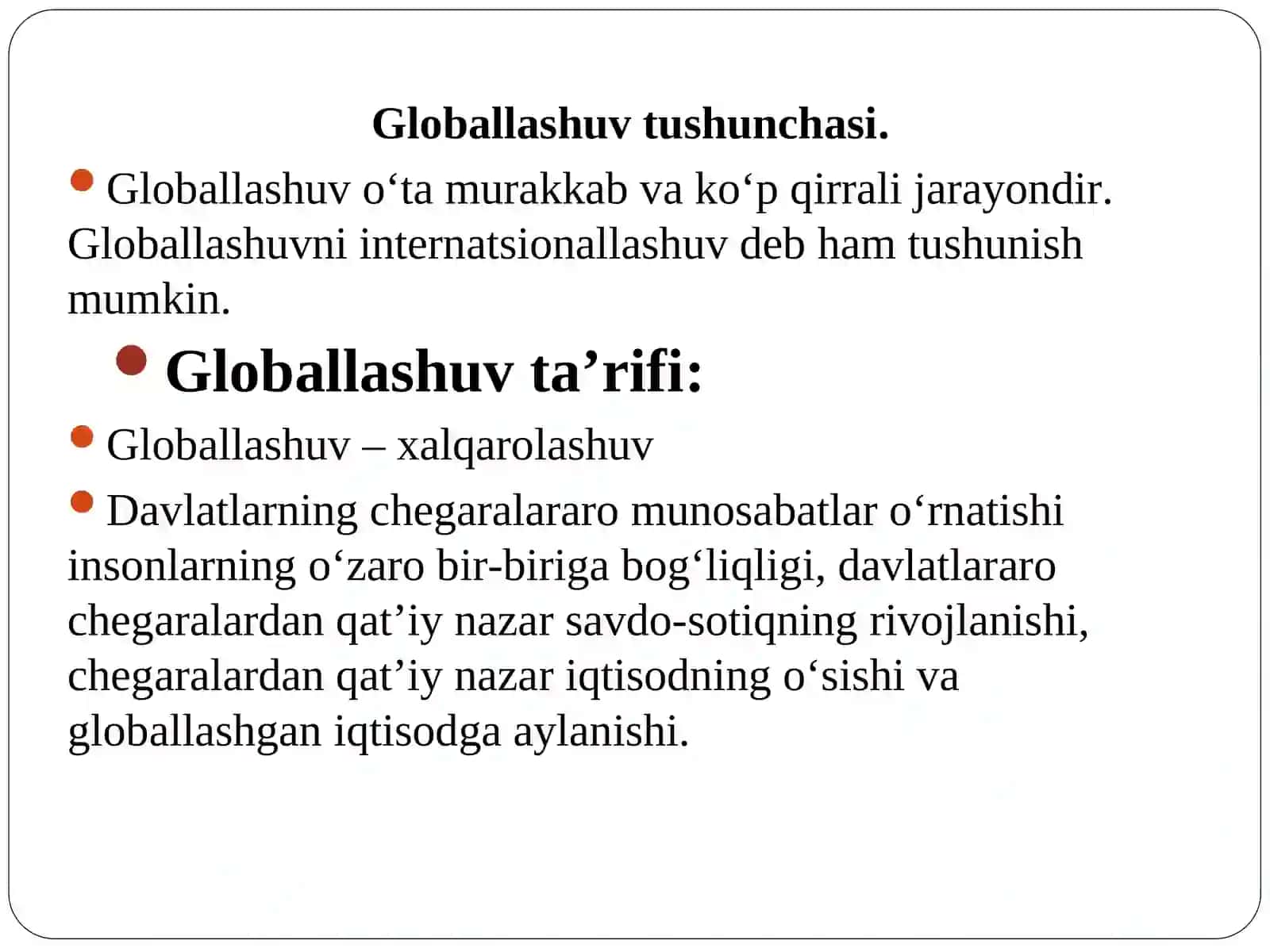 Xalqaro turizmda glaballashuv jarayonlari 4