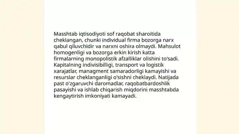 Sof raqobatning kamchiliklari 4