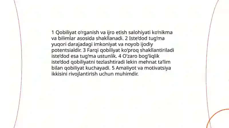 Qobiliyat va uning rivojlanishi 4