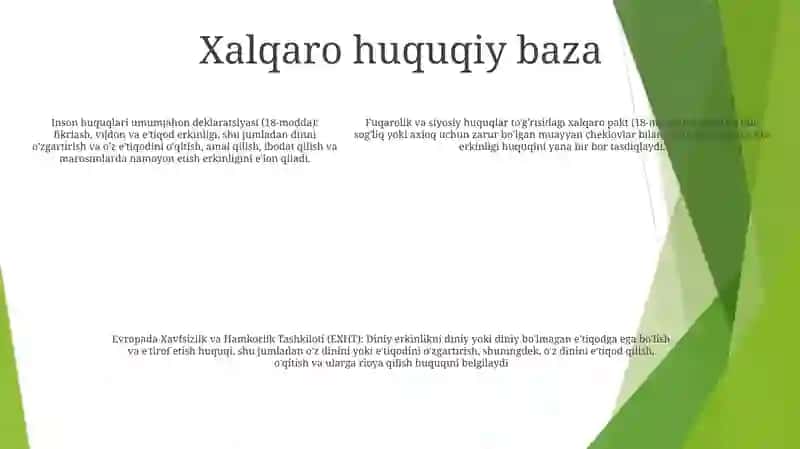 Vijdon Va EʼTiqod Erkinligining TaʼRifi 4