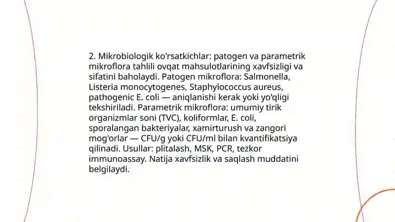 Ovqat mahsulotlarining sifatini gigienik baholash 4