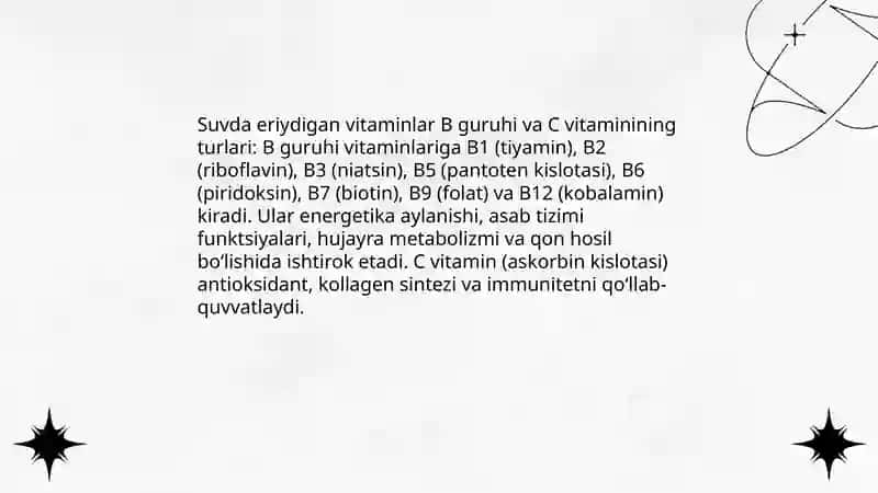 Suvda va yog’da eriydigan vitaminlar 4