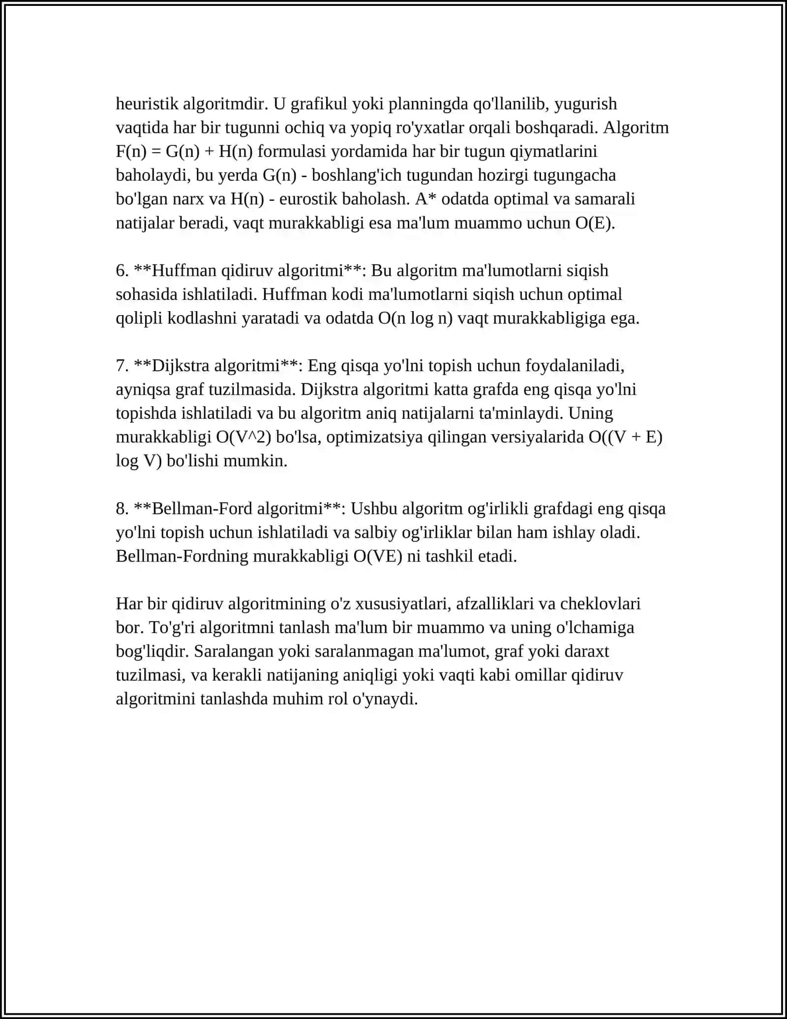 QIDIRUV ALGORITMLARI ASOSIDA RAQIB QIDIRUVINI ISHLAB CHIQISH 4