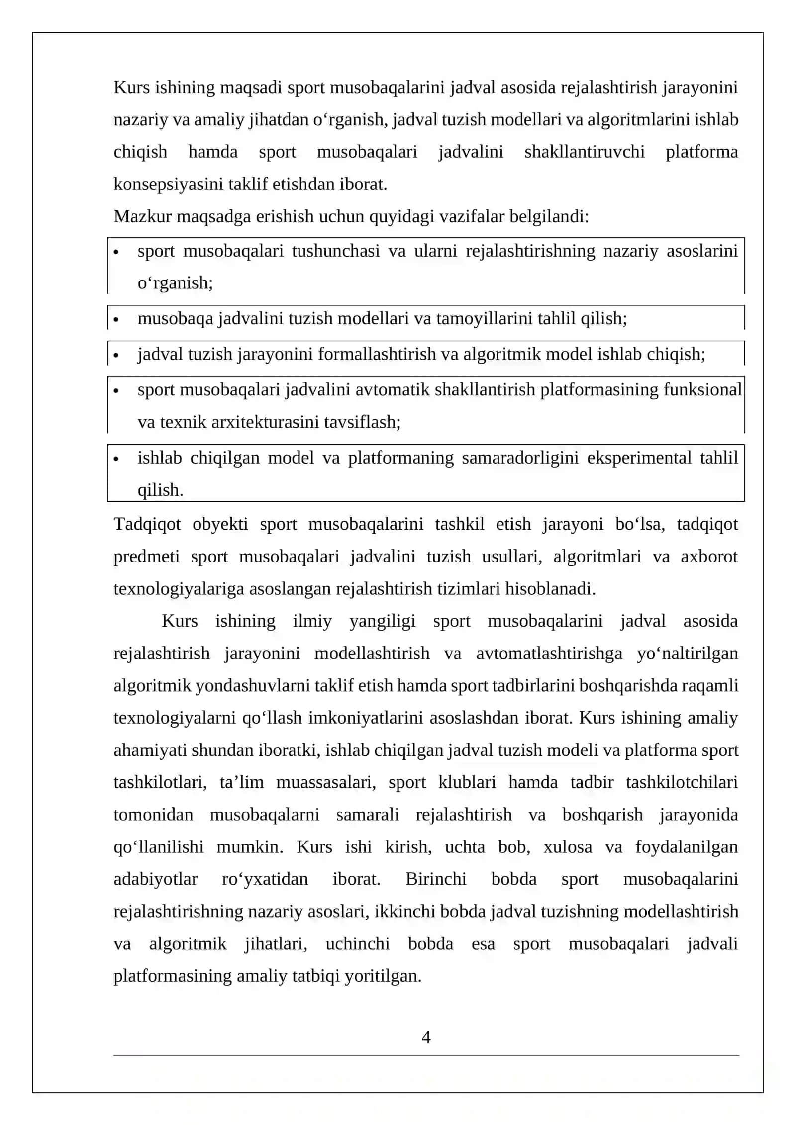 Sport musobaqalari jadvali 4