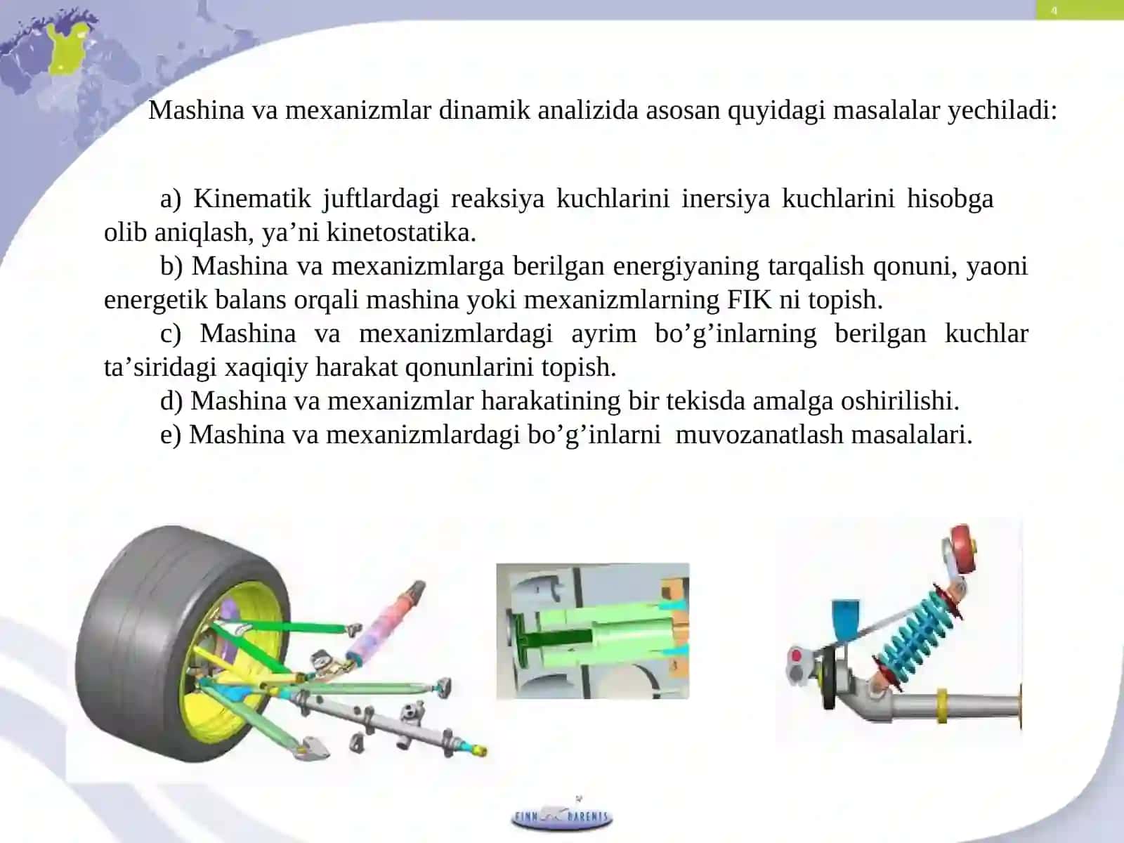 MEXANIZMLARNING DINAMIK ANALIZI 4