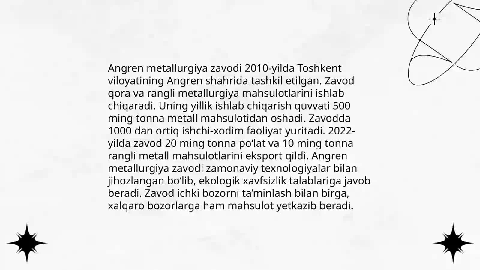Oʻzbekiston respublikasida mettallurgiyaning rivojlanishi 4