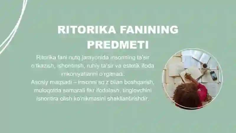 RITORIKA FANINING MAZMUNI VA MUNDARIJASI 4