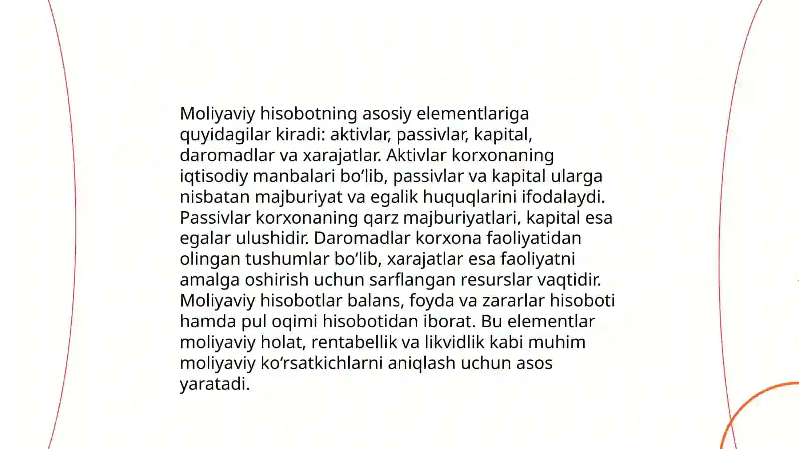 Moliyaviy hisobotning mazmuni va tarkibi 4