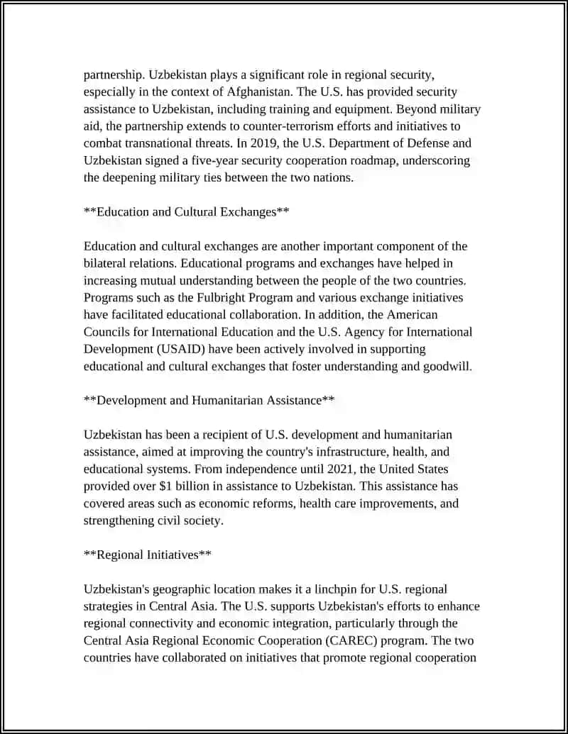 Uzbekistanʼs Relations with Other Countries 4