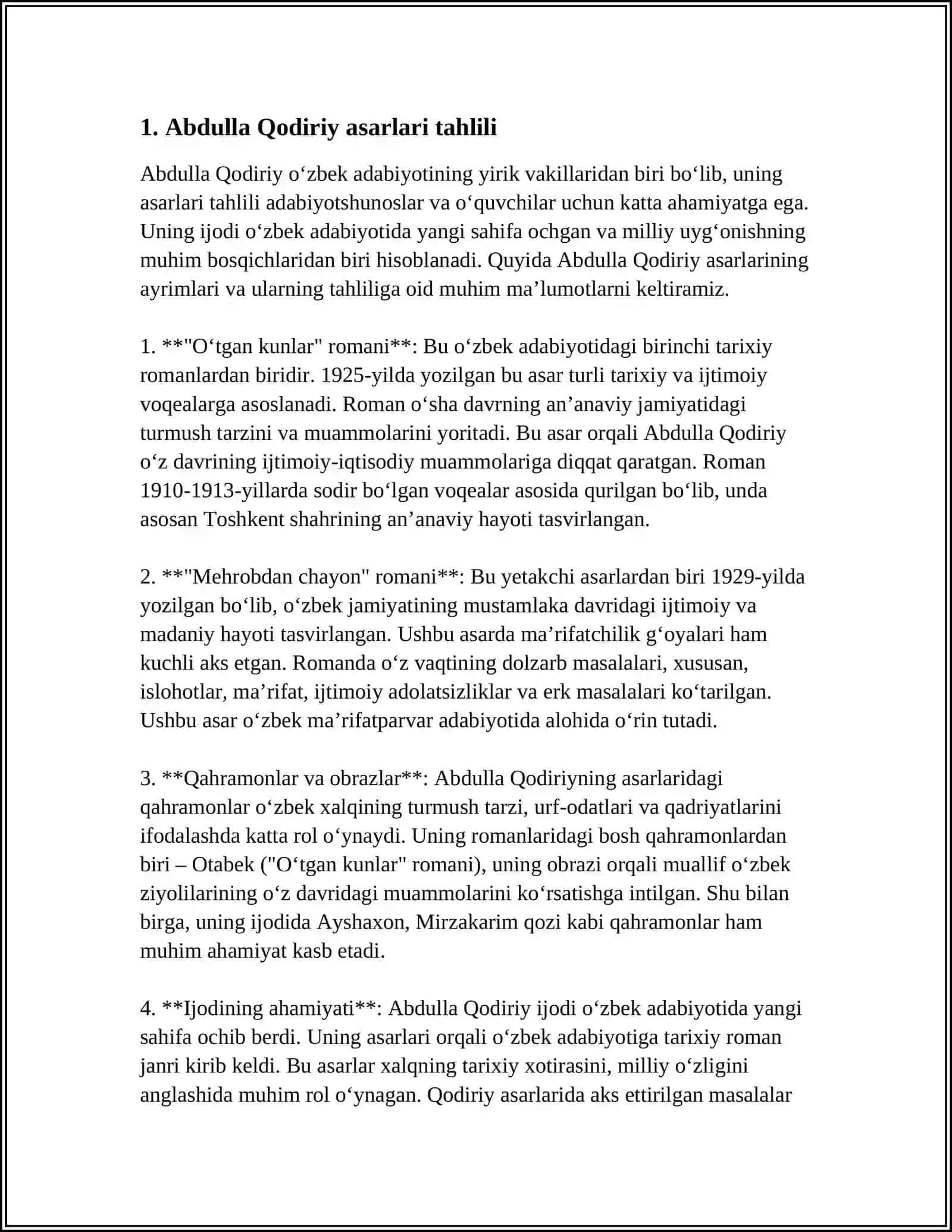 JAXON ADABIYOTIDAN MUSTAQIL ISH NAMANGAN DAVLAT UNIVERSITETI FILOLOGIYA VA TILLARNI OʻQITISH OʻZBEK TILI FAKULTETI UZBDU23-GURUH 4
