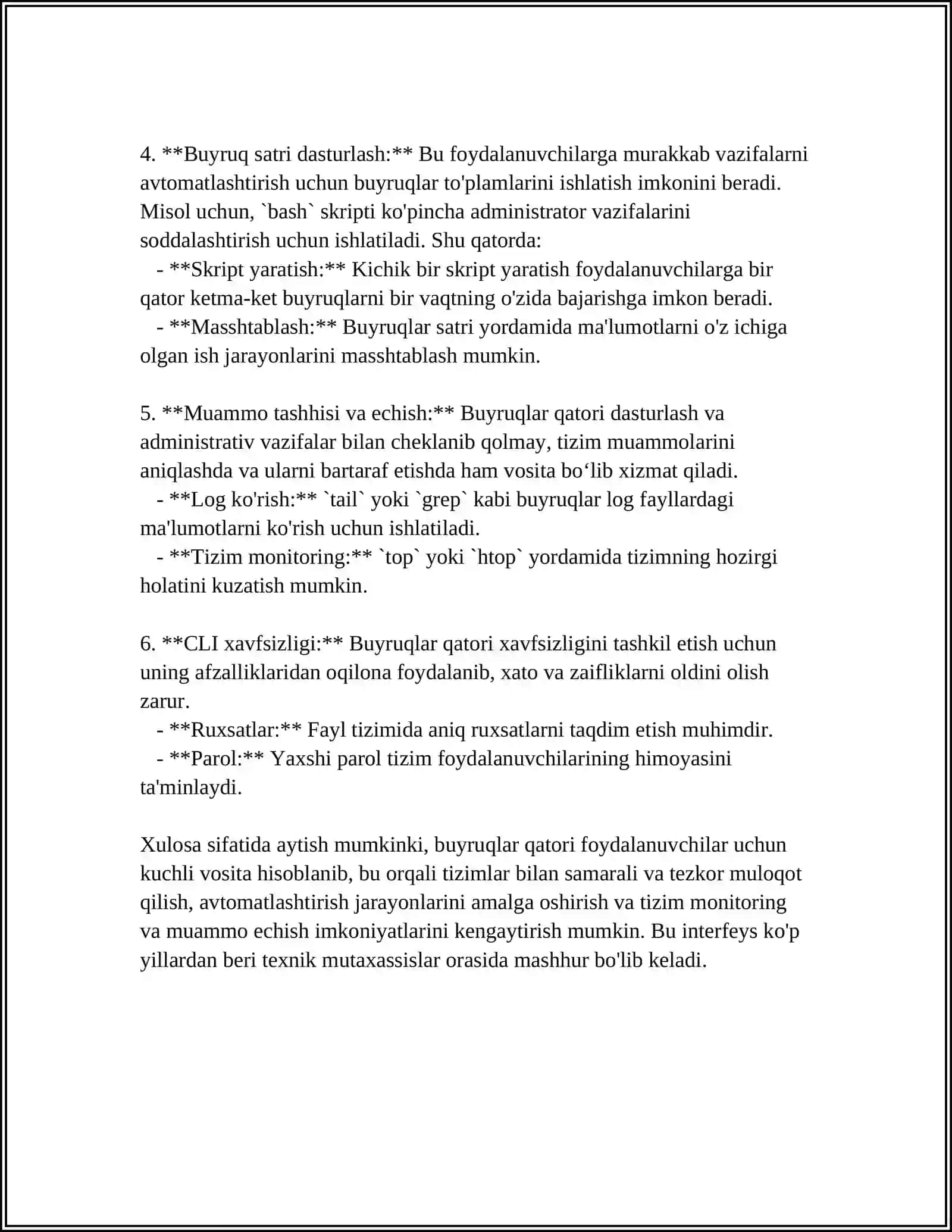 DASTURIY TA'MINOT BUYRUQLAR QATORI INTERFEYSI BILAN ISHLASH (WINDOWS MISOLIDA) 4