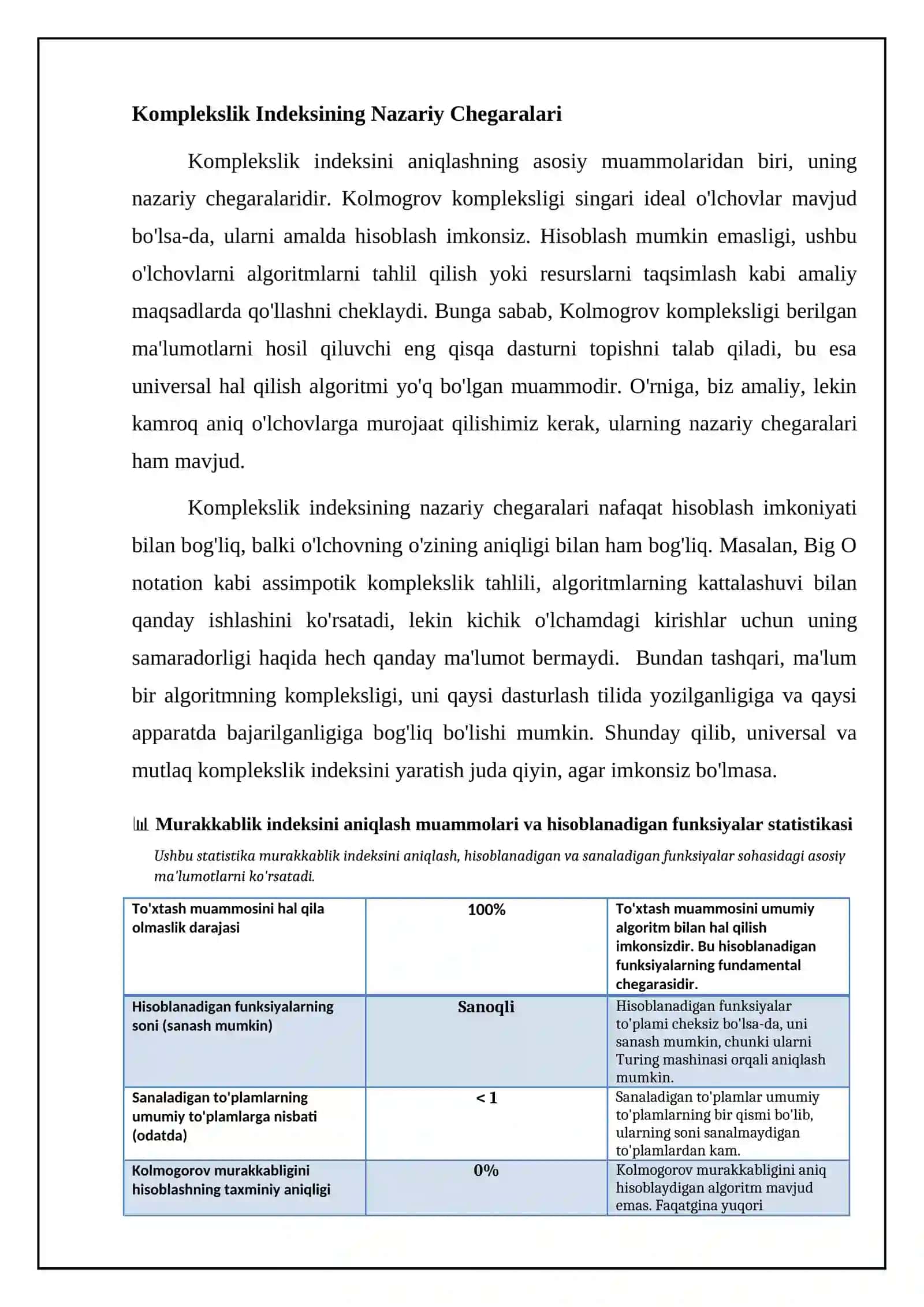 Murakkablik indeksini aniqlash muammolari 4