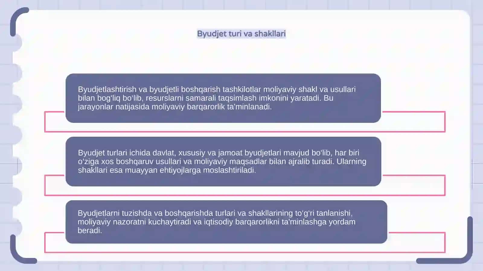 Byudjetlashtirish va Byudjetli boshqarish 4