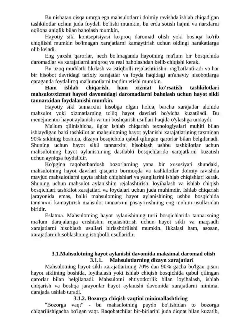 HAYOTIY SIKL XARAJATLARI 4
