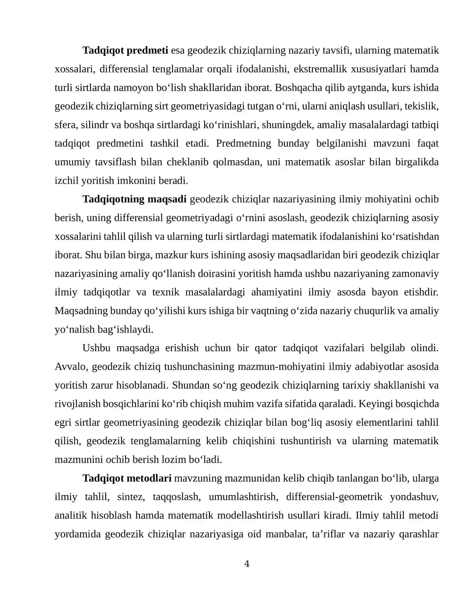 GEODEZIK CHIZIQLAR NAZARIYASI 4