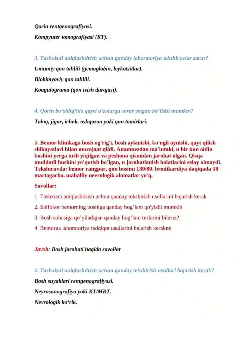 Yiringli jarohat va antiseptika haqida savollar 4
