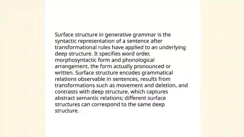 Deep and surface structure of the language 4