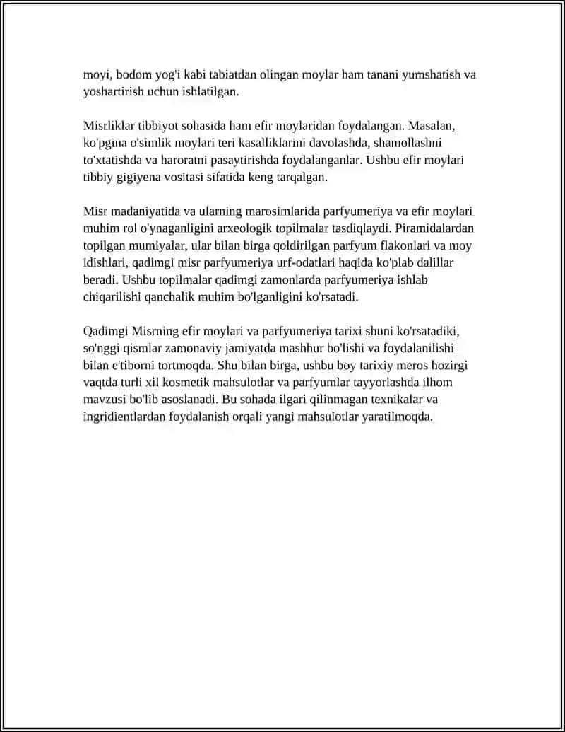 EFIR-MOYLARI VA PARFUMERIYA-KOSMETIKA MAHSULOTLARINING TARIXI 4