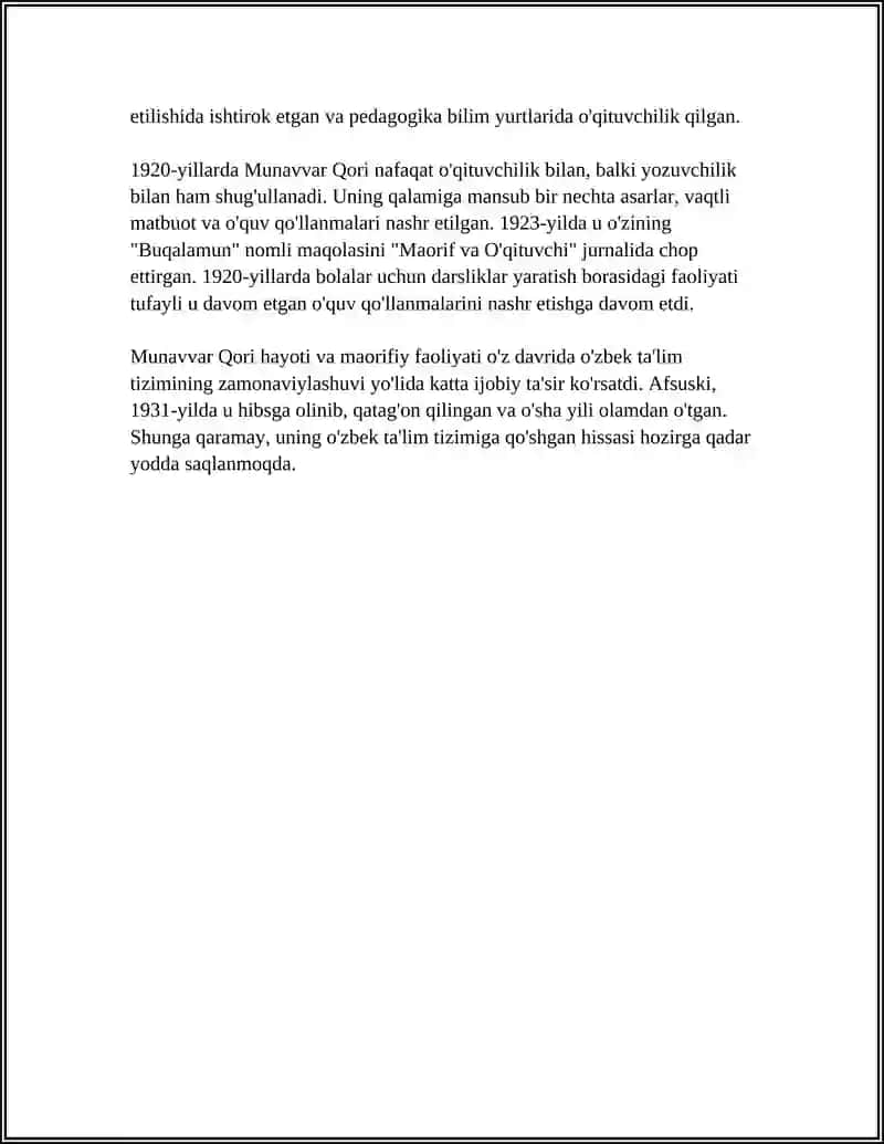 MUNAVVAR QORI MAORIF TIZIMIDAGI FAOLIYATI 4