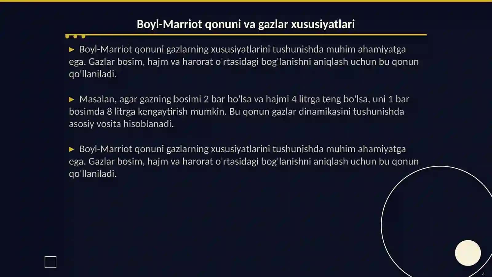 Boyl-Marriot qonuni va mavzuga doir masalalar ishlash 4