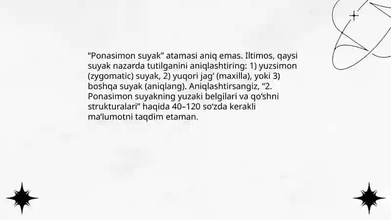 Ponasimon va chakka suyaklari 4