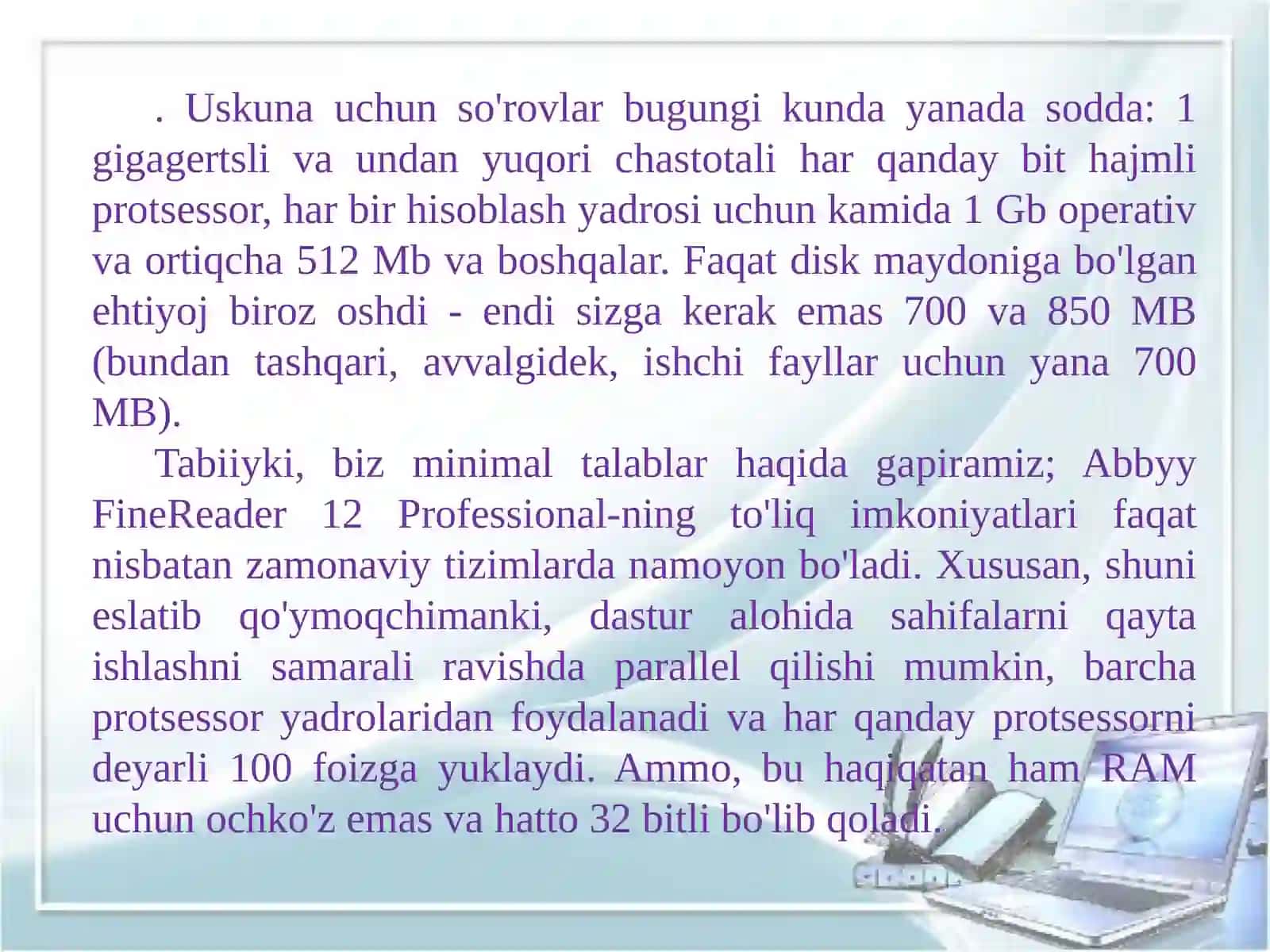 Informatika fanidan FineReader dasturini o'rnatish va undan foydalanish 4