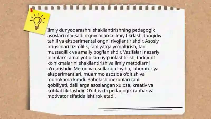 Oʻquvchilarning ilmiy dunyoqarashini shakllantirish 4