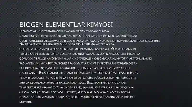 Biogen elementlar kimyosi 4