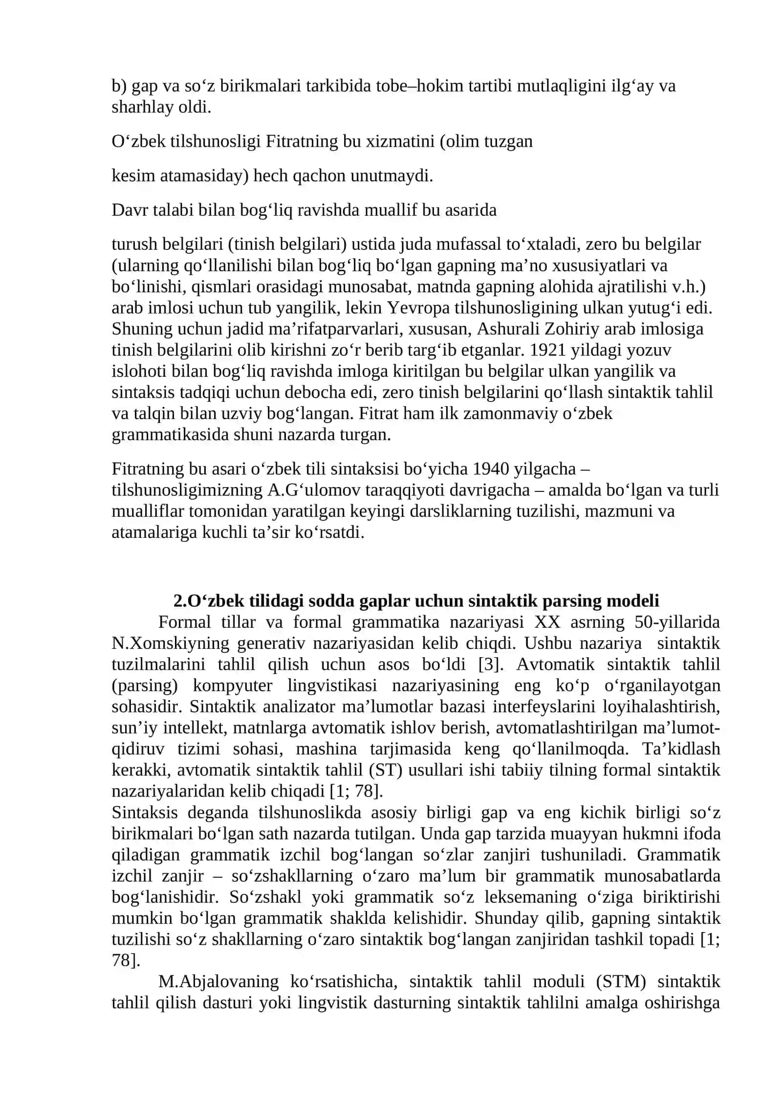 NOAM CHINSKIY  STRUKTURASIGA ASOSLANGAN O'ZBEK TILINING SINTAKTIK MODELI 4