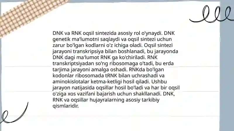 Oqsil biosintezining boshqarilishi 4