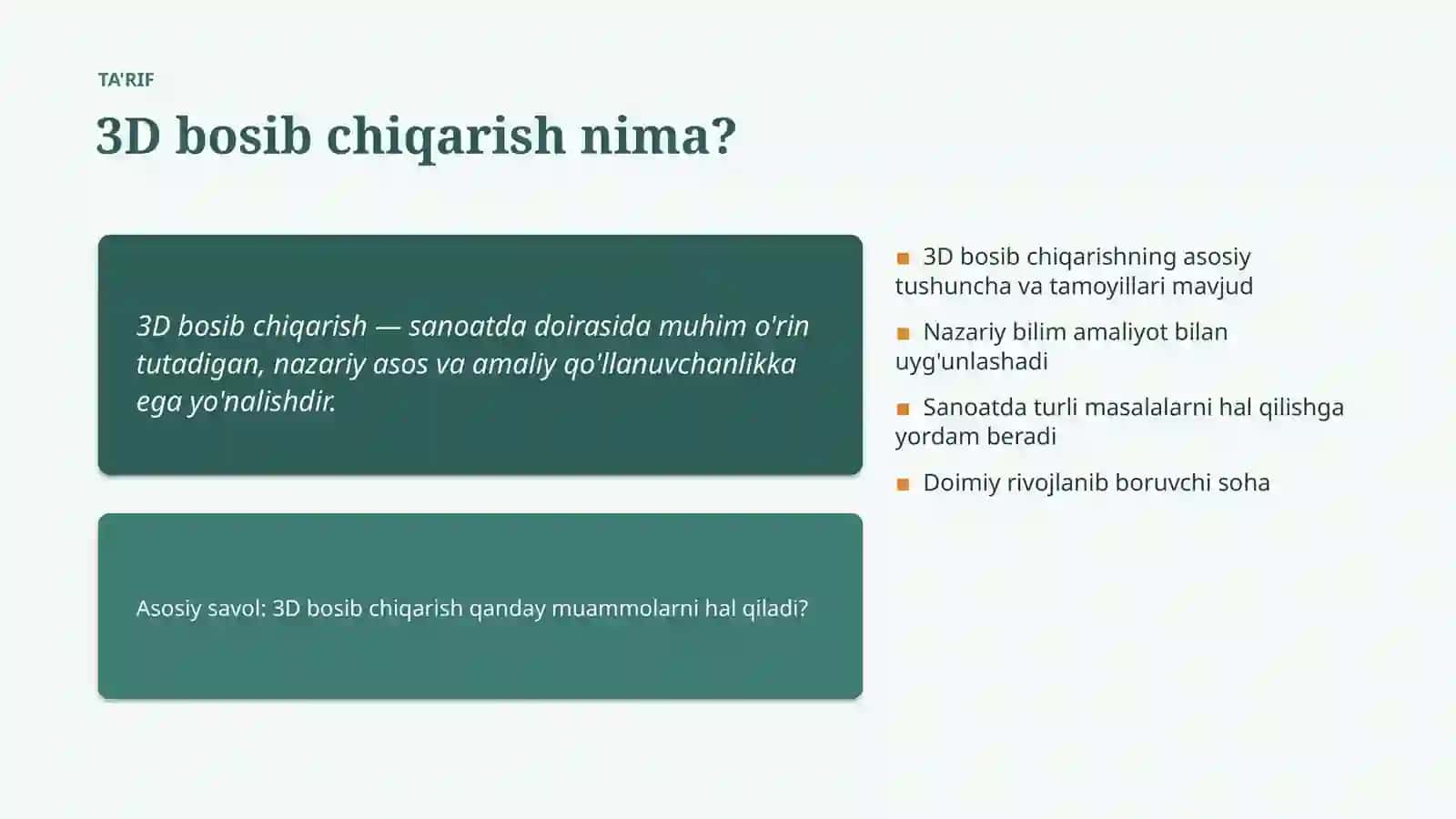 3D bosib chiqarish 4