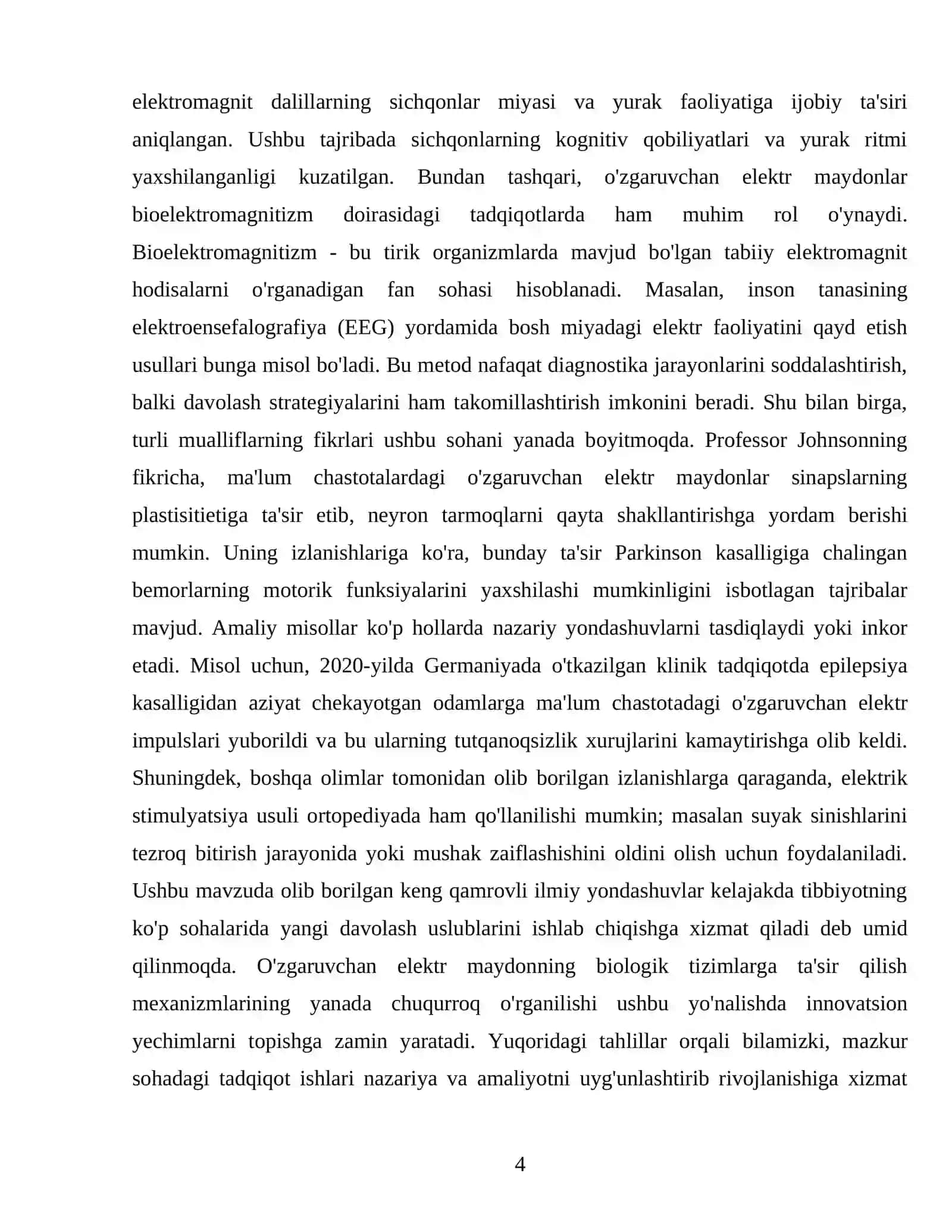 Organizmga oʻzgaruvchan elektr maydon bilan taʼsir etish 4