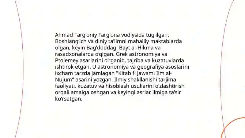 Ahmad Fargʻoniy hayoti va ijodi 4