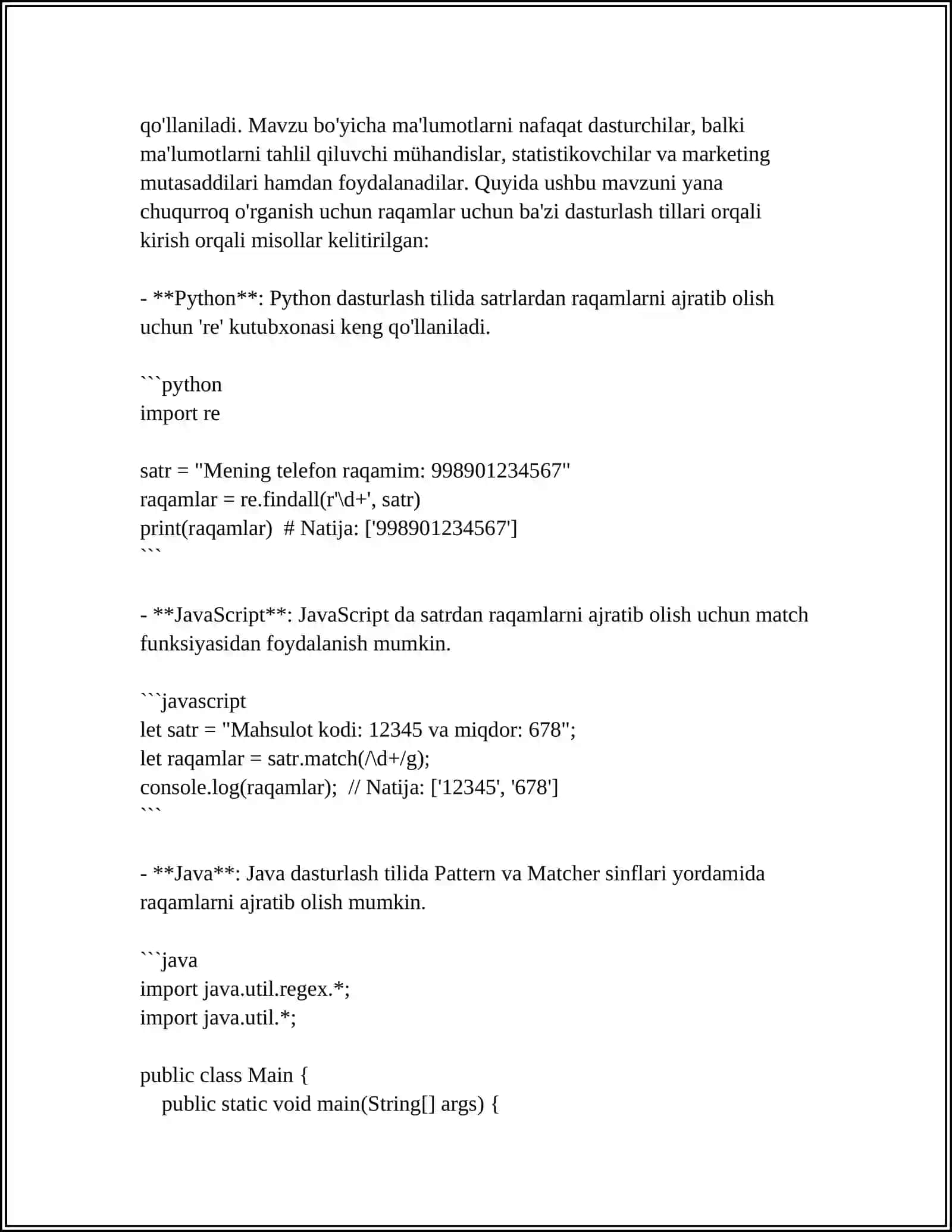 SATRLAR BILAN ISHLASH 4