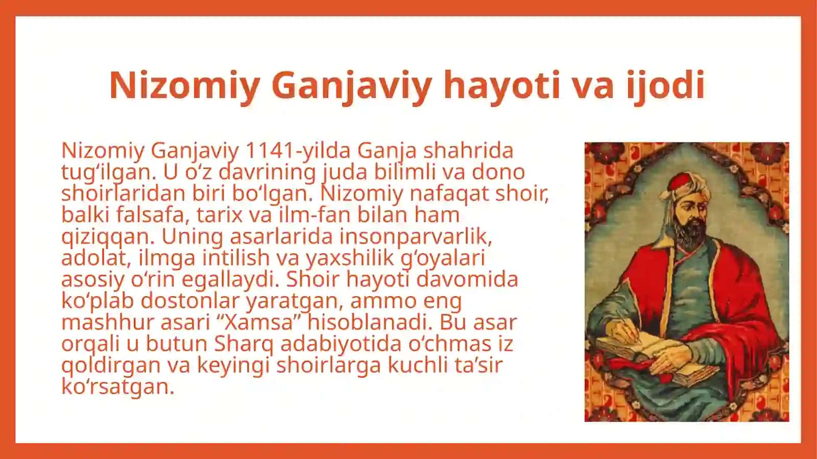 Nizomiy Ganjaviyning Xamsa asari 4