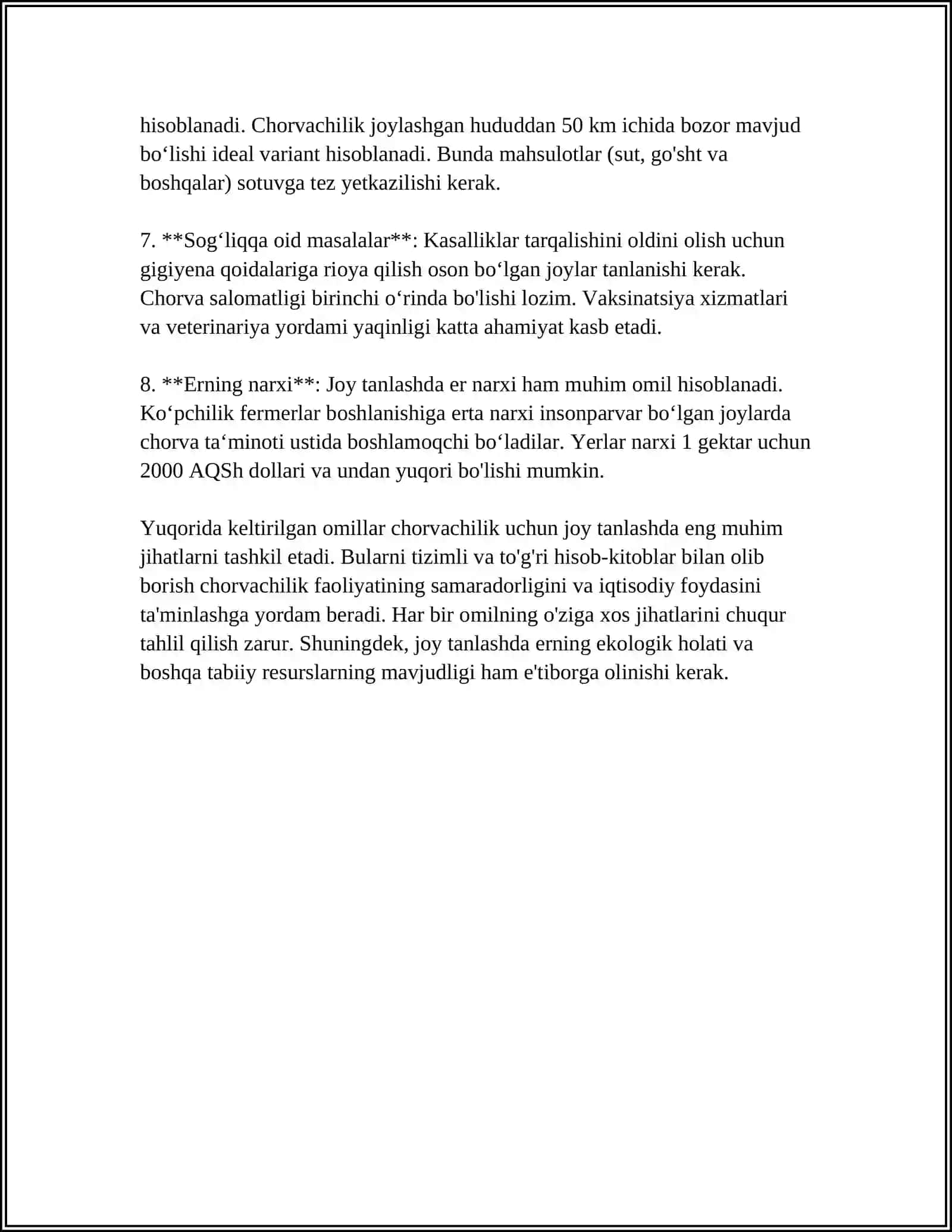 CHORVACHILIK BIZNES REJA 4