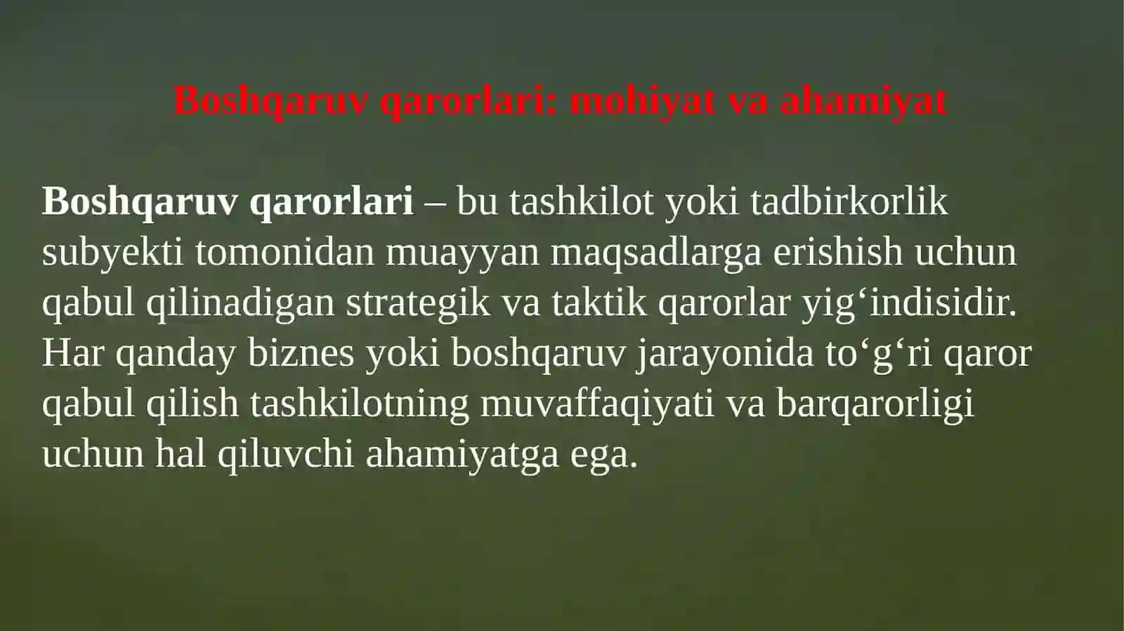 Qarorqabul qilish jarayonida risklarni baholash 4