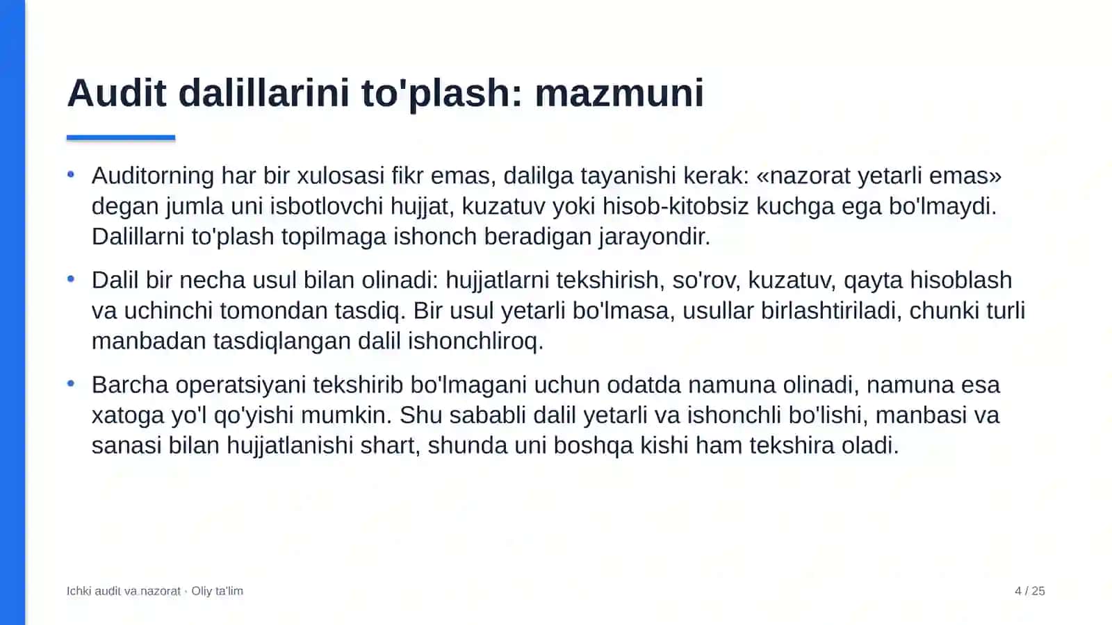 Ichki audit va nazorat · Oliy ta'lim 4