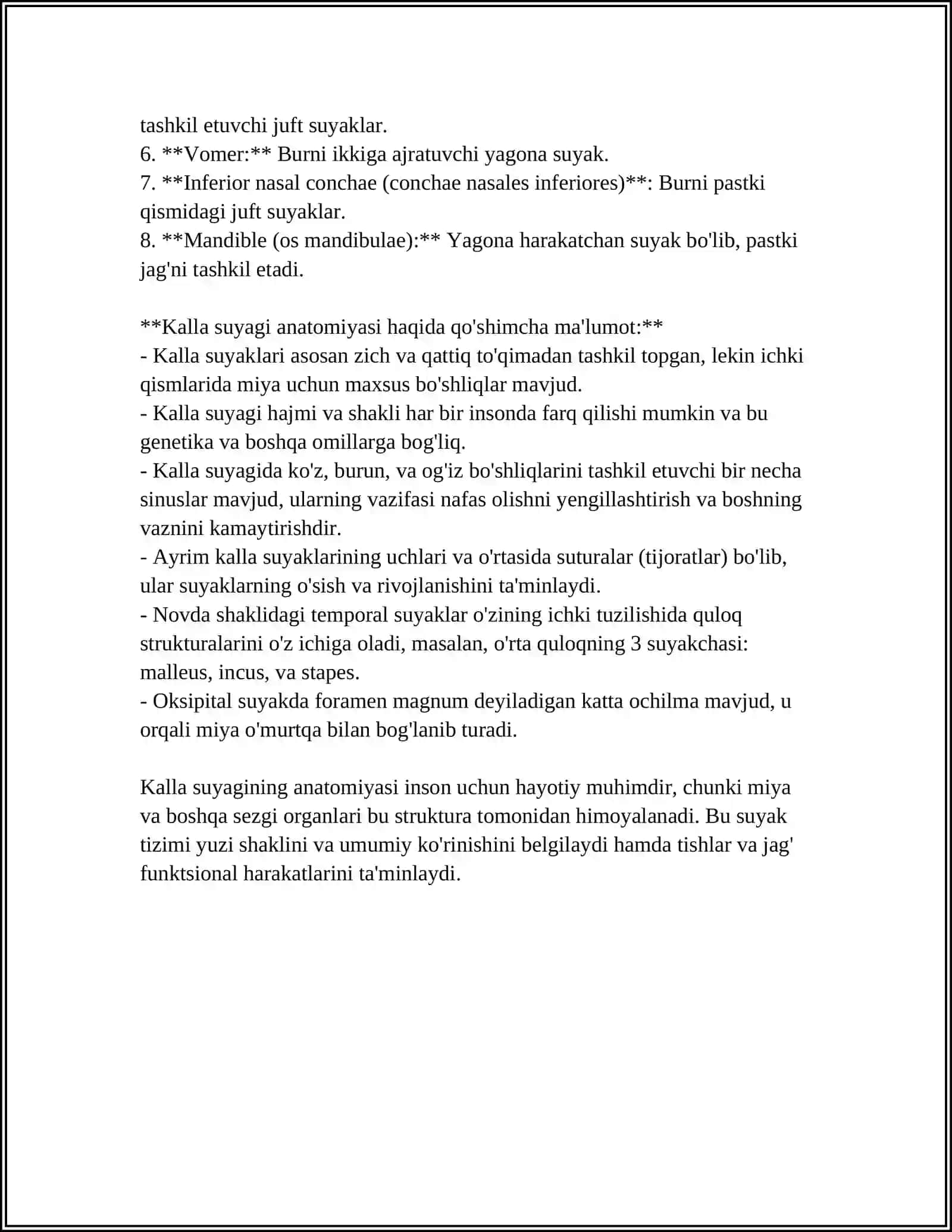 KALLA YUZ QISMI SUYAKLARI 4